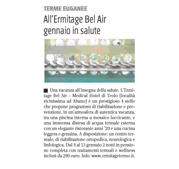 All'Ermitage Bel Air una vacanza in salute