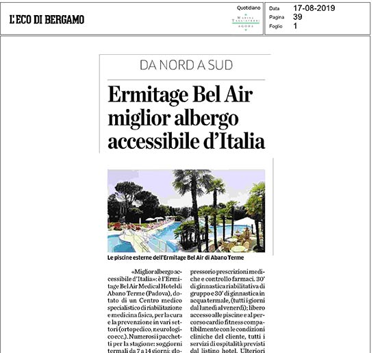 Ermitage Bel Air miglior albergo accessibile d'Italia