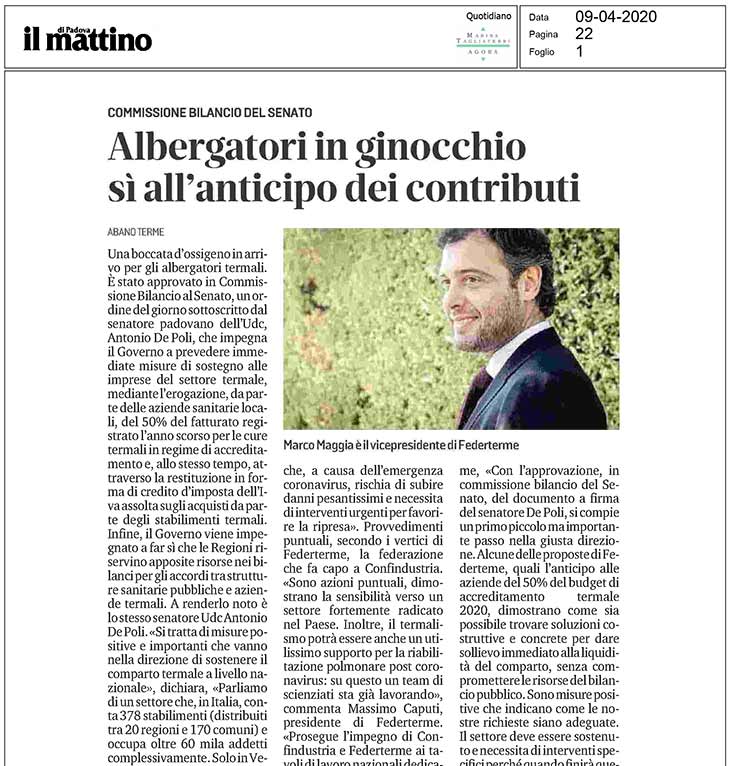 Albergatori in ginocchio sì all'anticipo dei contributi