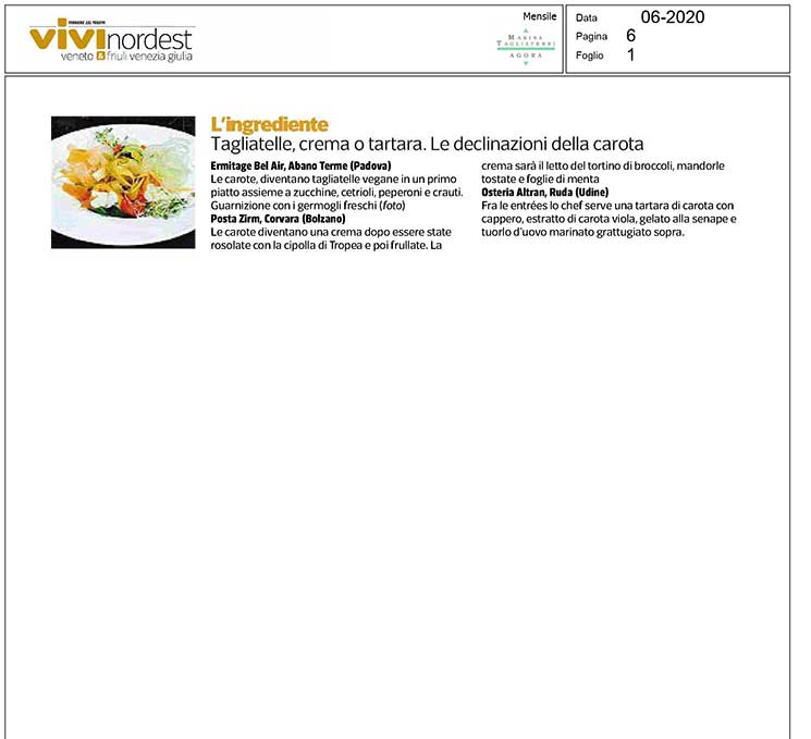 Tagliatelle, crema o tartara. Le declinazioni della carota