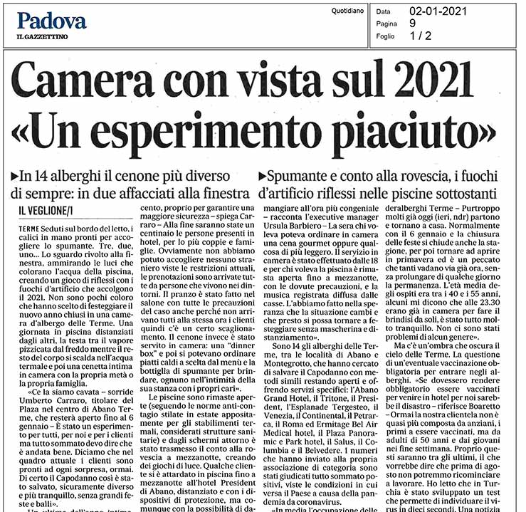 Camera con vista sul 2021 «Un esperimento piaciuto»