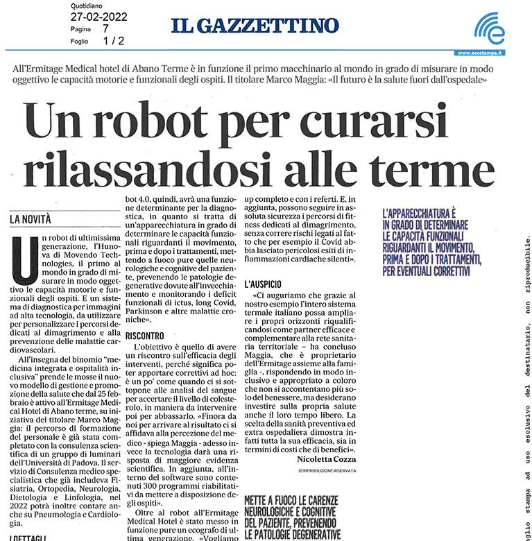 Un robot per curarsi rilassandosi alle terme