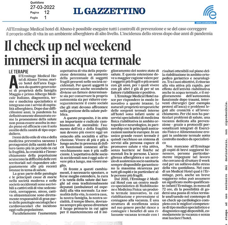 Il check up nel weekend immersi in acqua termale