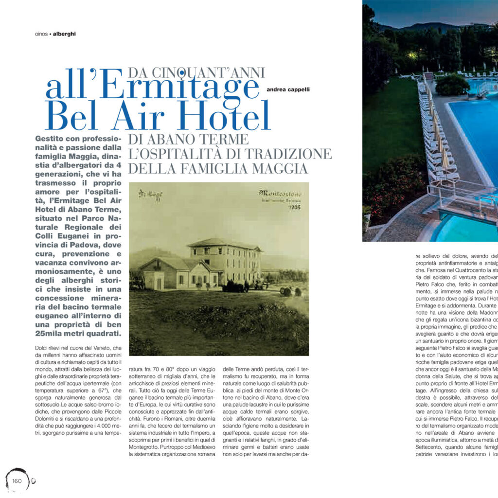 Da 50 anni all'Ermitage Bel Air Hotel di Abano Terme l'ospitalità di tradizione della famiglia Maggia